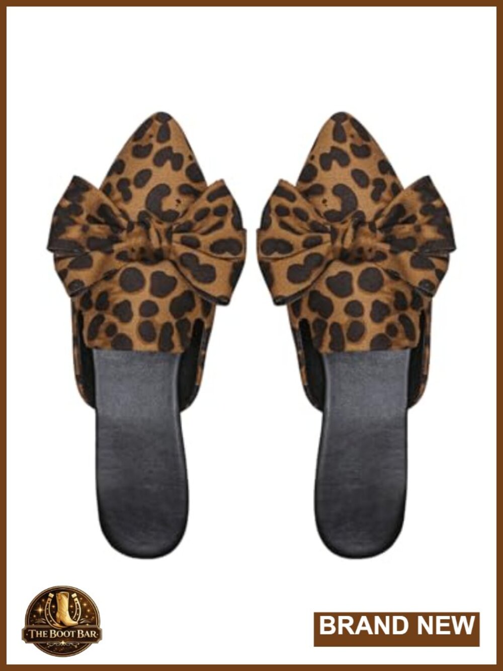 Verdusa Mules Women Pointed Toe Bow Flats Slide Shoes Faux Leather